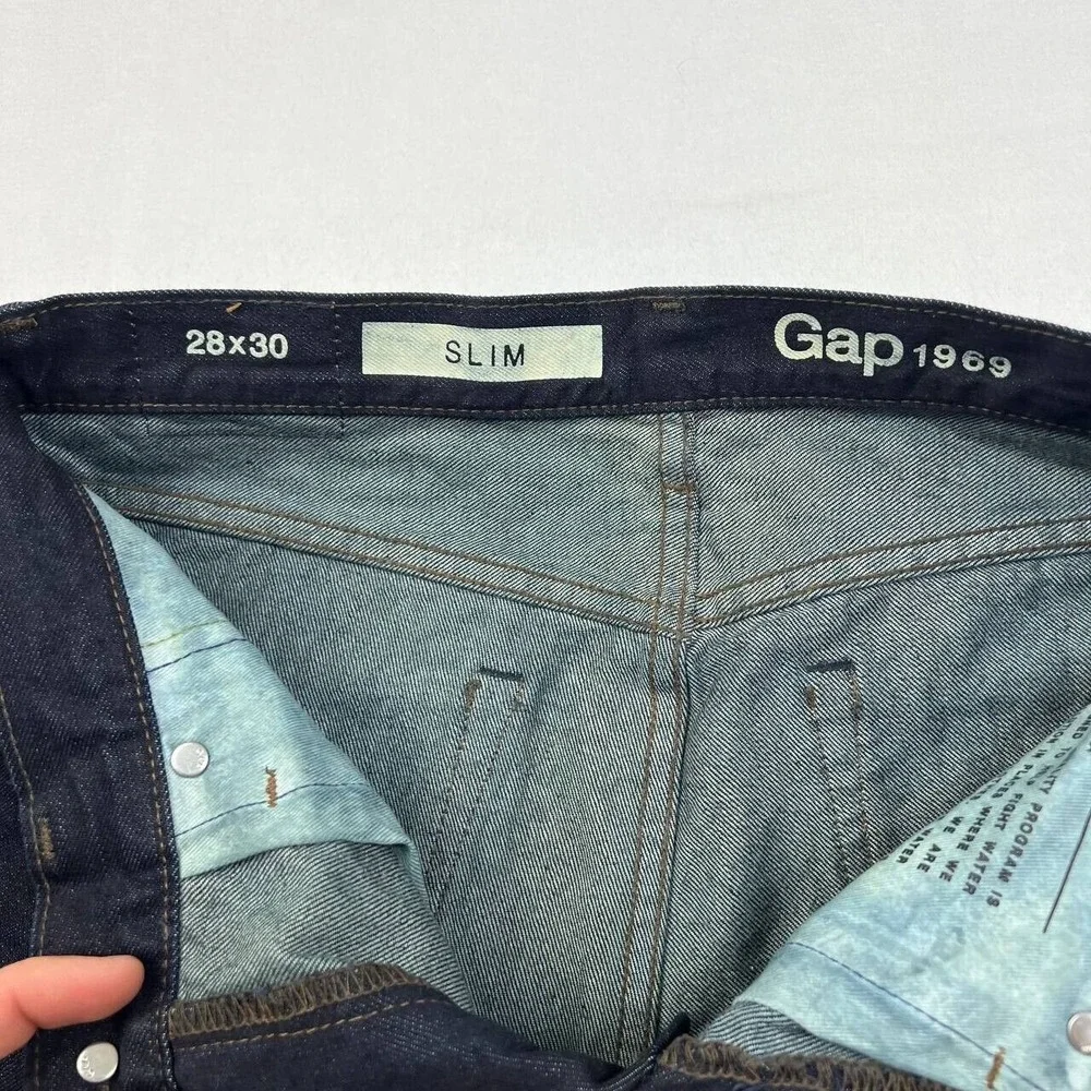 Gap 1969 Jeans Men 28 x30 Black Denim‎ Pants Slim Fit